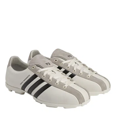 Y-3 Low-profile Leather And Suede Sneakers In White