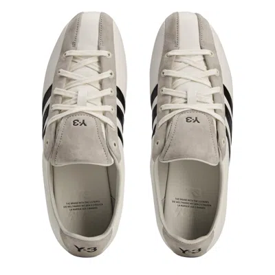 Y-3 Low-profile Leather And Suede Sneakers In White