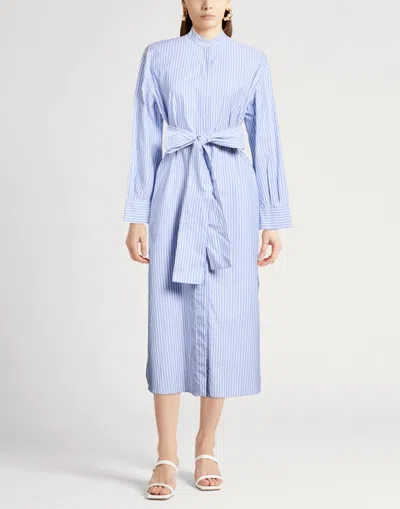 Max Mara Striped Shirt Dress In Blue
