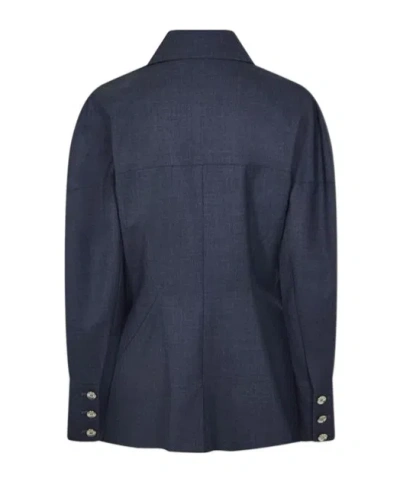 Givenchy Double Breasted Casual Jacket In Blue