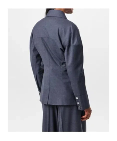 Givenchy Double Breasted Casual Jacket In Blue