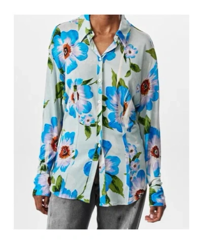 Acne Studios Button-up Printed Shirt In Blue