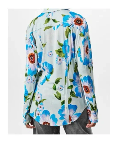Acne Studios Button-up Printed Shirt In Blue