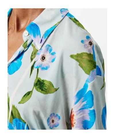 Acne Studios Button-up Printed Shirt In Blue