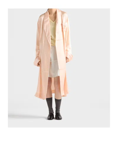 Prada Silk Robe In Peach
