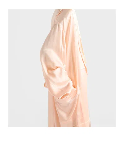 Prada Silk Robe In Peach