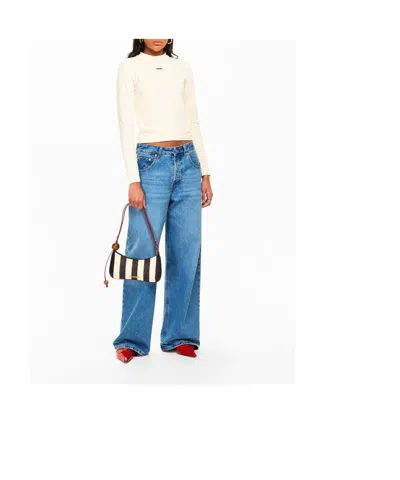 Jacquemus Cowhide Pearl Decor Bag In Multi