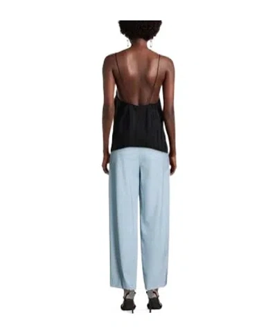 Maxco. Light Blue Draping Suit Trousers In Blue