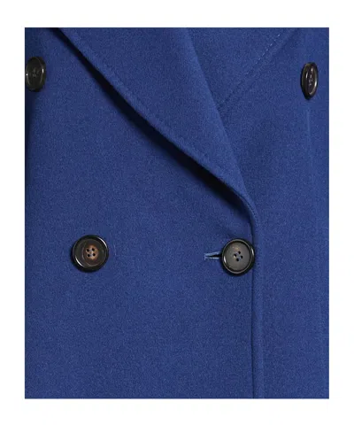 Max Mara Double-breasted Wool Coat In Blue
