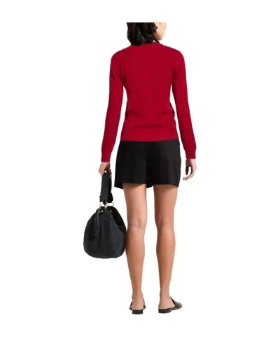 Max Mara Simple Knitted Top In Red