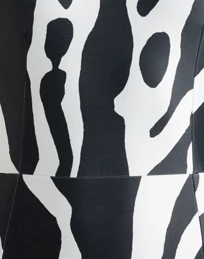 Dolce & Gabbana Black White Polyester Zebra Pattern Jumpsuit In Black