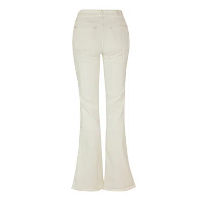 7 For All Mankind Dojo Tailorless White Shell Flare Leg Jean In White