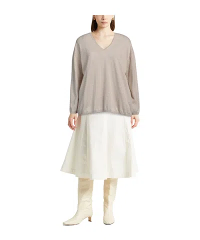 Max Mara Solid Color Cashmere Jumpers In Neutral