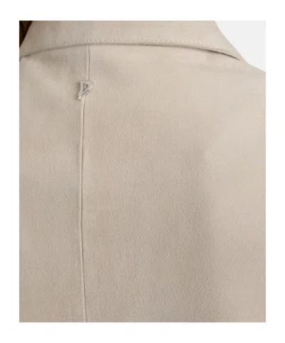 Dondup Long-sleeved Leather Jacket In Neutral