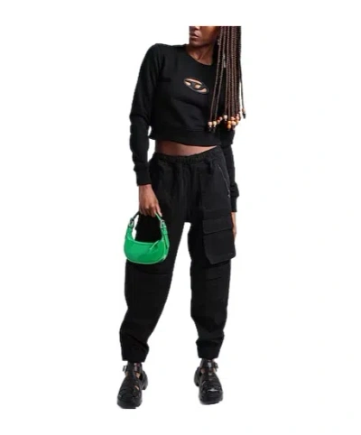 Diesel Solid Cropped Sweatshirt In Black