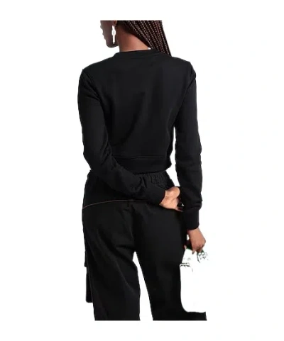 Diesel Solid Cropped Sweatshirt In Black