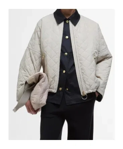 Barbour Emlyn Quilted Bomber Jacket In Gray