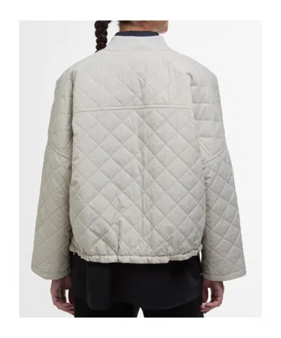 Barbour Emlyn Quilted Bomber Jacket In Gray
