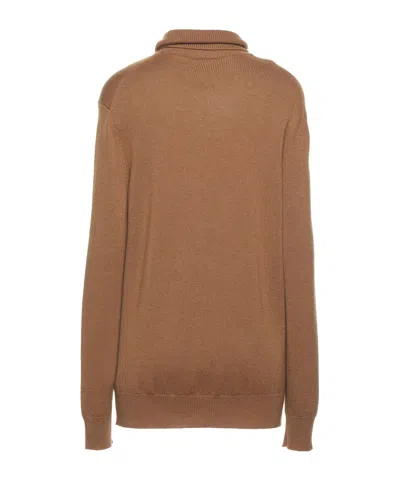 Dolce & Gabbana Solid Cashmere Turtleneck Sweater In Brown