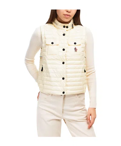 Moncler Grenoble Nylon Down Jacket With Gumiane Quilting In Yellow