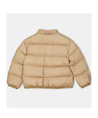 Moncler Logo Patch Down Jacket In Brown