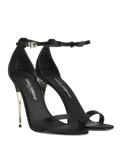 Dolce & Gabbana Solid Color Sandals In Black