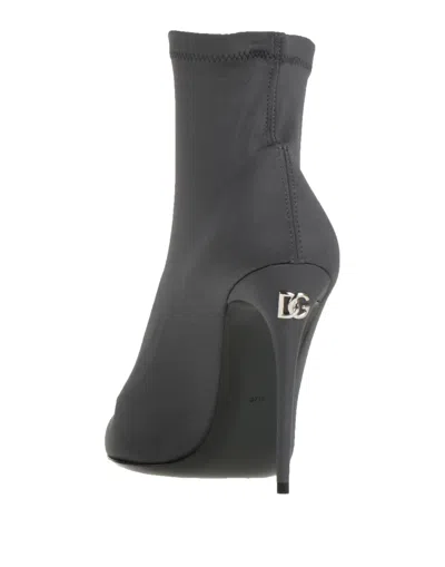 Dolce & Gabbana Solid Color Ankle Boots In Gray