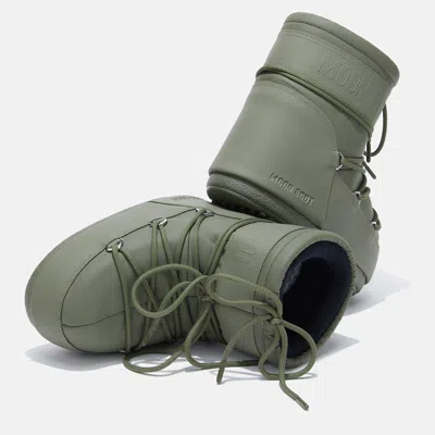 Moon Boot Embossed Text Lace-up Winter Boots In Multi