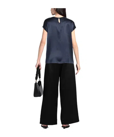 Dolce & Gabbana Printed Silk Tops In Black