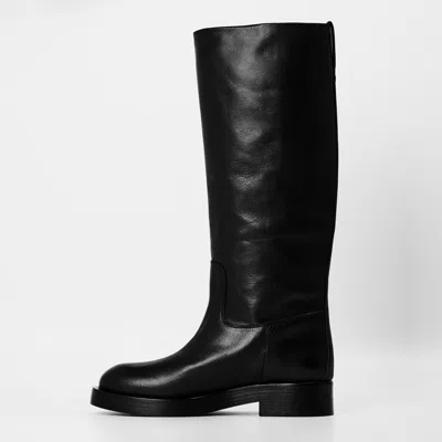 Paris Texas Solid Color Knee High Boots In Black