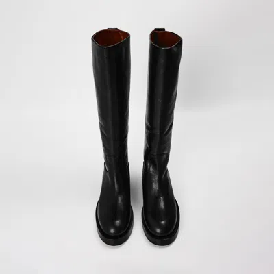 Paris Texas Solid Color Knee High Boots In Black