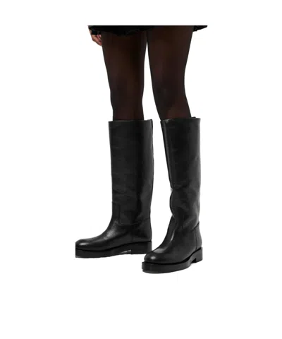 Paris Texas Solid Color Knee High Boots In Black