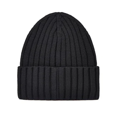 Moncler Mol20933b00036a9327999bb Ribbed Merino Wool Beanie In Red
