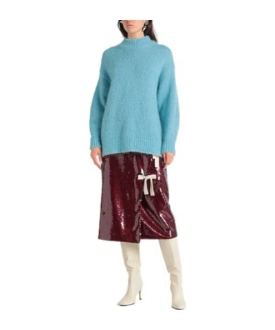 Isabel Marant Solid Long-sleeve Knit Sweater In Blue