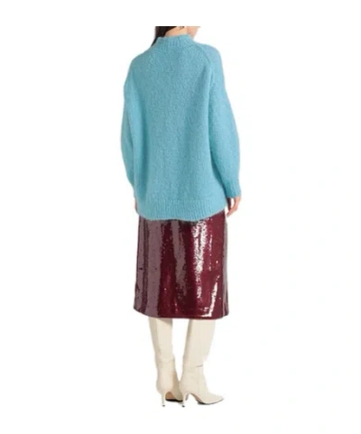 Isabel Marant Solid Long-sleeve Knit Sweater In Blue