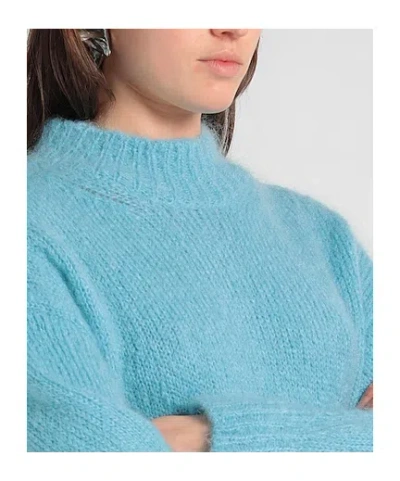 Isabel Marant Solid Long-sleeve Knit Sweater In Blue