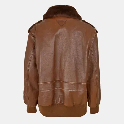 Prada Casual And Versatile Leather Jacket In Multi