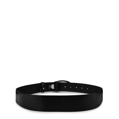 Diesel Logo-buckle Leather Belt In Black