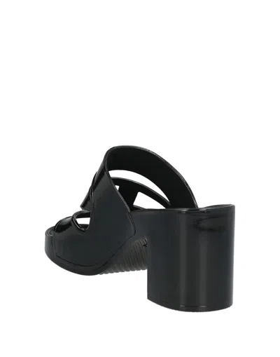 Diesel Simple Rubber Slippers In Black
