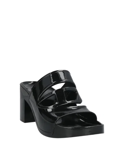 Diesel Simple Rubber Slippers In Black