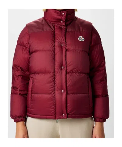 Moncler Short Down Jacket In Red