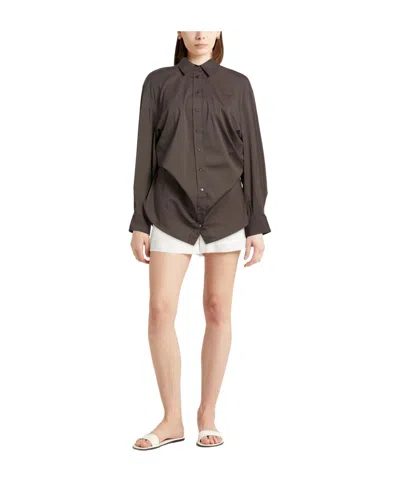 Brunello Cucinelli Solid Colour Shirts In Brown