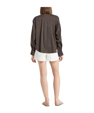 Brunello Cucinelli Solid Colour Shirts In Brown