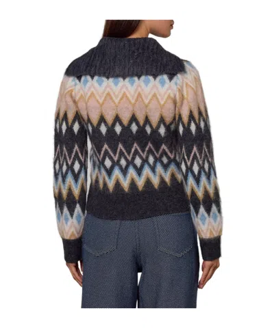 Ganni Ip-up Knit Jacket In Multi