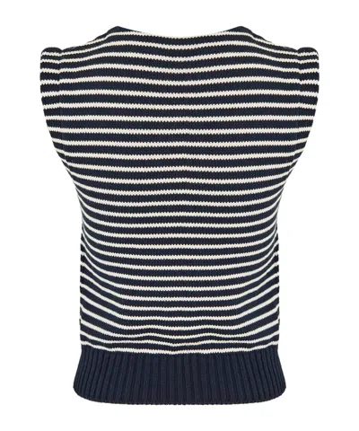 Weekend Max Mara Cotton-blend Stripe Sweater Vest In Multi
