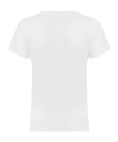 Ganni Organic Cotton T-shirt With Front Print In White