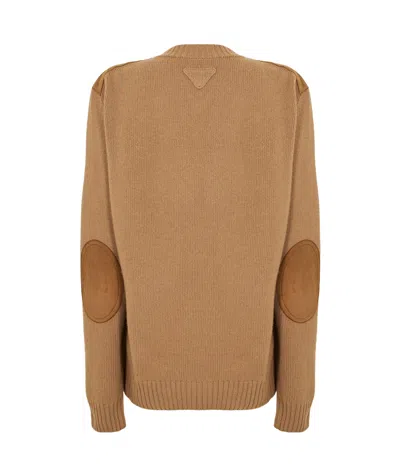 Prada Versatile Knitted Sweater In Brown