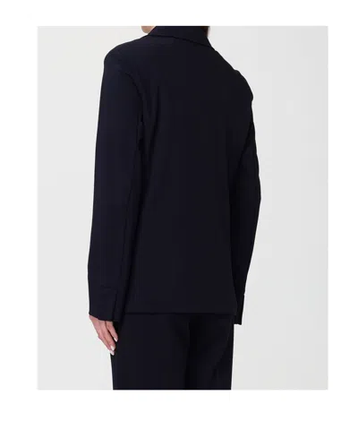 Max Mara Long-sleeved Suit Jacket In Blue