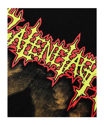 Balenciaga Printed Cotton Jersey T-shirt In Black