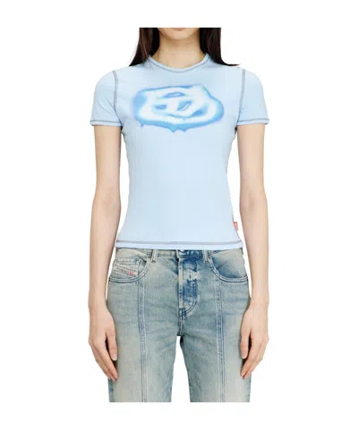 Diesel Fitted Crop T-shirt In Blue